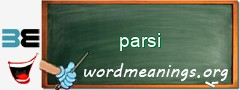 WordMeaning blackboard for parsi